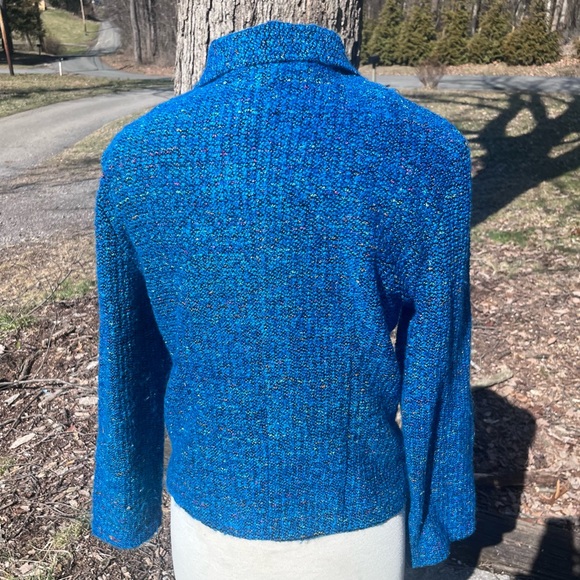 SAG HARBOR DRESS JACKET VINTAGE BLUE FULL ZIP  WITH COLLAR WOMENS - Picture 3 of 9